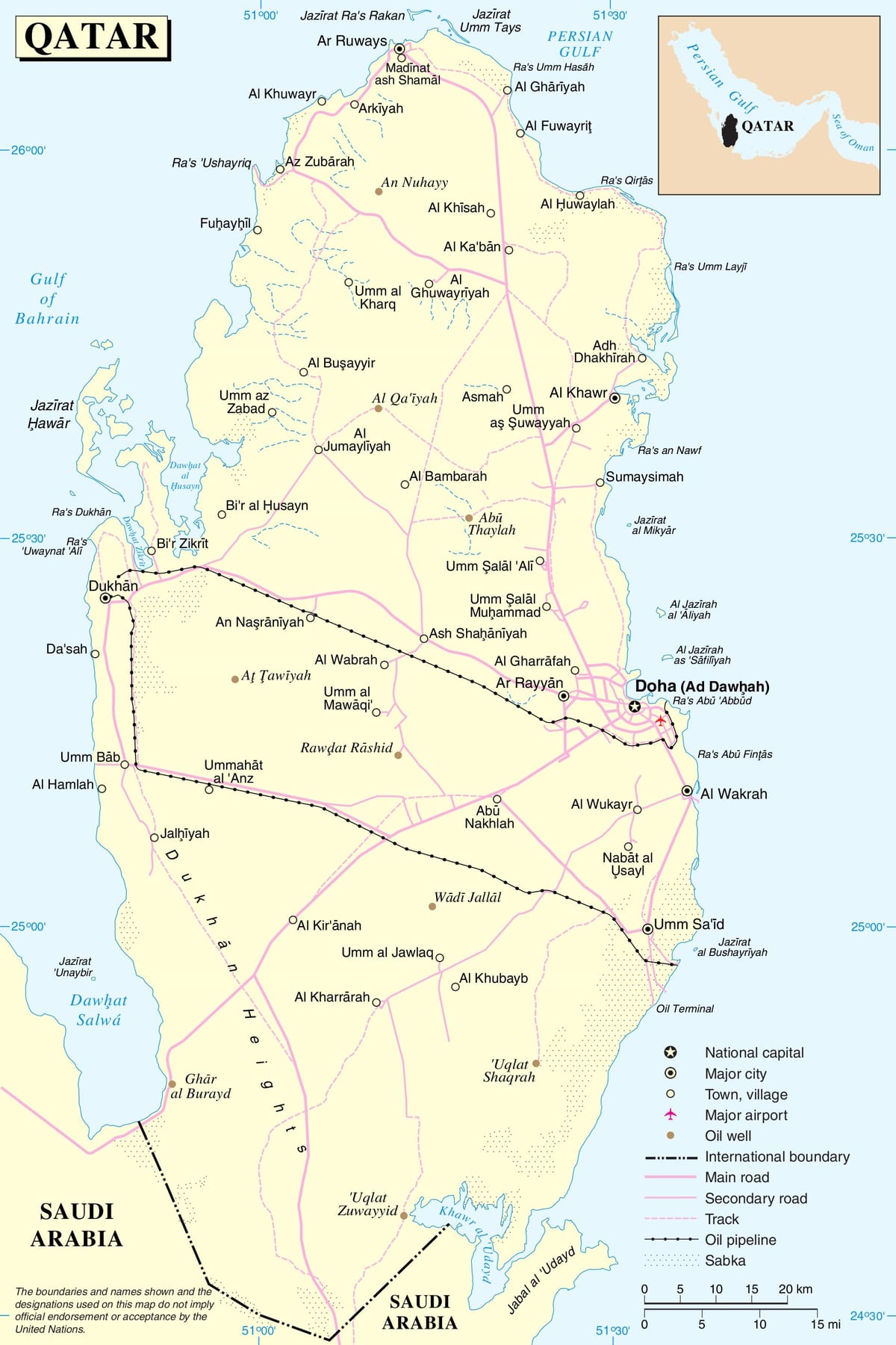 কাতার রোড রুট ম্যাপ