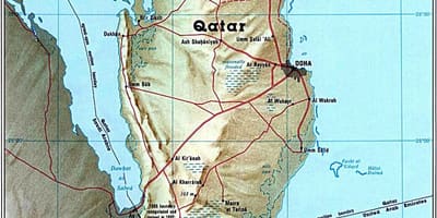মানচিত্র কাতার শারীরিক