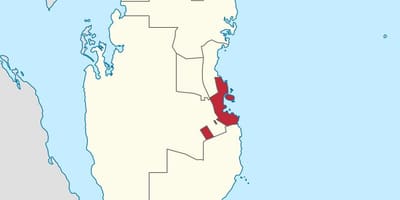 মানচিত্র, দোহা, কাতার অবস্থান বিশ্ব